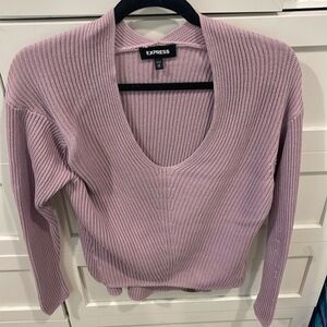 Express purple V-neck sweater size extra small